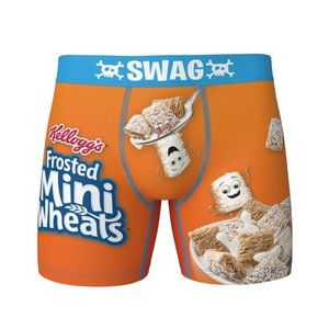 Frosted Mini Wheats Men's Swag Kellogg's Orange Underwear Boxer Briefs, Medium